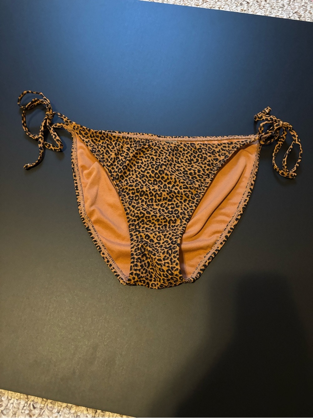 Xhilaration Orange Leopard Print Tie-Side Bikini Bottom